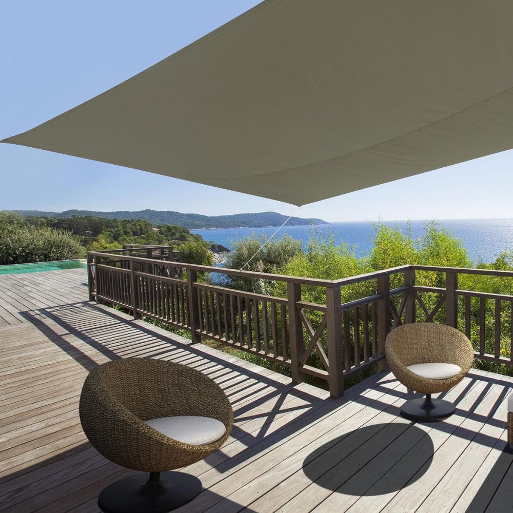 Toile d'ombrage rectangulaire 4 x 3 mètres kaki Ideprice - 2