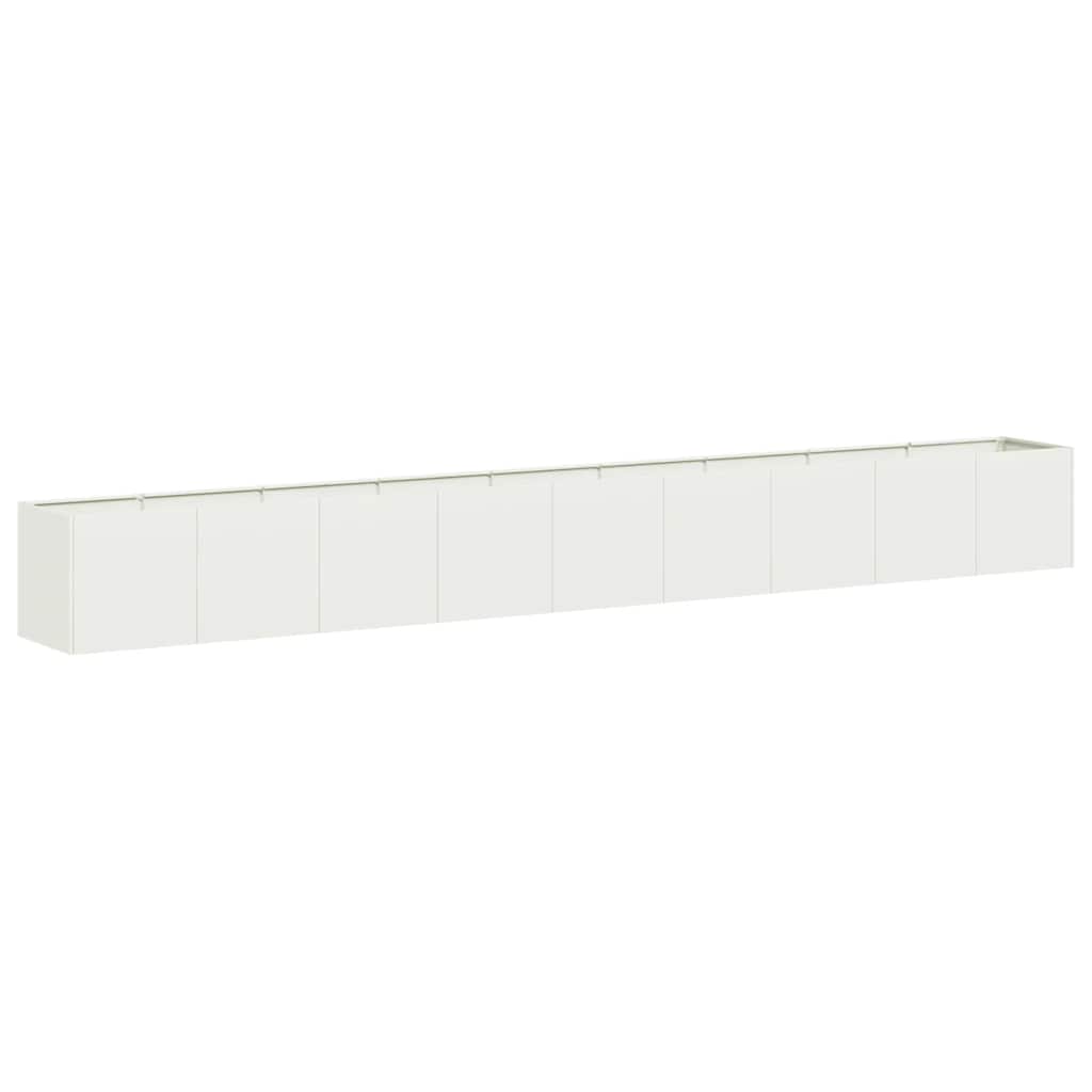 Jardinière en acier laminé à froid blanche pour le jardin, 360 × 40 × 40 cm - 2