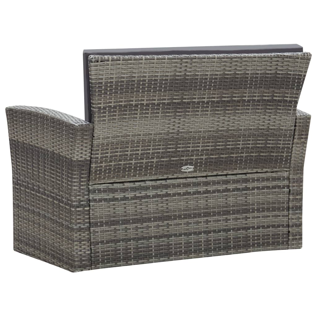 Salon bas de jardin en Rattan synthétique Gris 4 personnes - 8