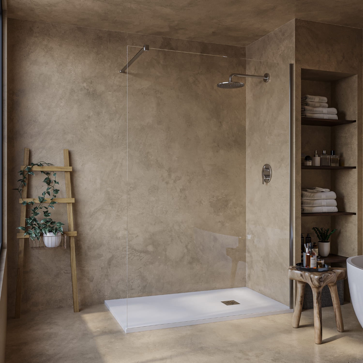 SOULHOME Receveur de Douche -Résine -Gel Coat -Texture Lisse/Pierre -Antidérapant -Couleur Blanc - 200x90- Extra plat 3cm. Standard - 2