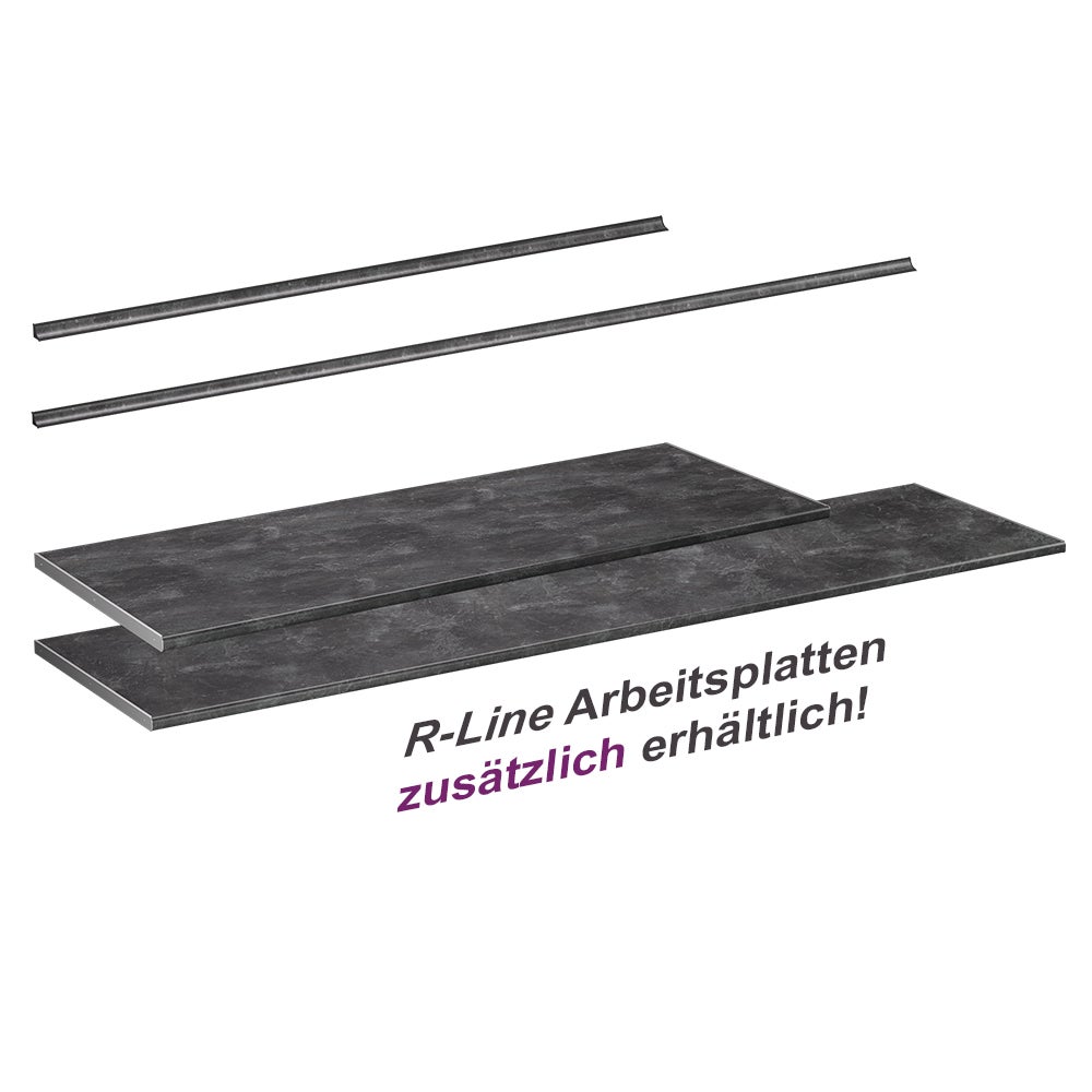 Vicco Plan de travail cuisine R-Line, Anthracite, 160cm - 4