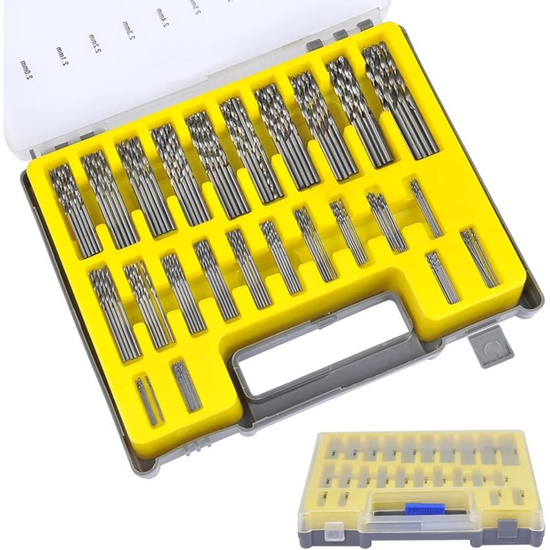 Zestaw 150 wierteł krętych ze stali szybkotnącej z tytanu, mikrowierteł, 0,4 mm–3,2 mm, do drewna, metalu, plastiku, biżuterii