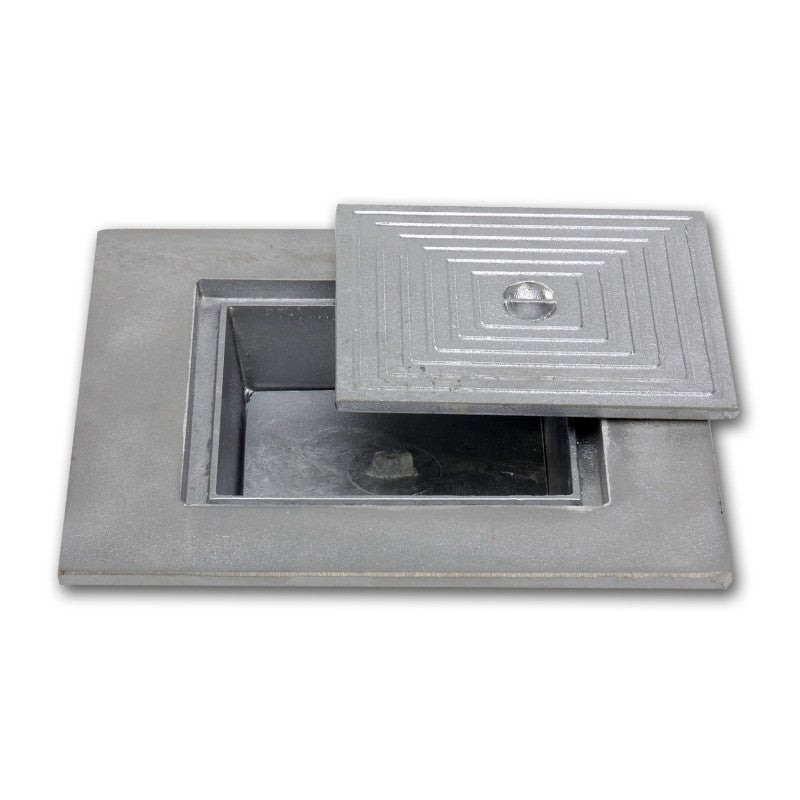 Cubierta de inspección de aluminio fundido de doble fondo - 40 x 25 cm