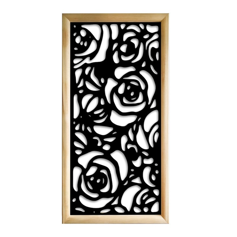 ROSES - Prostokątne moduły dekoracyjne z drewna i PVC - Rozmiar 73x148 cm - Grubość 64 mm - Kolor wewnętrzny CZARNY