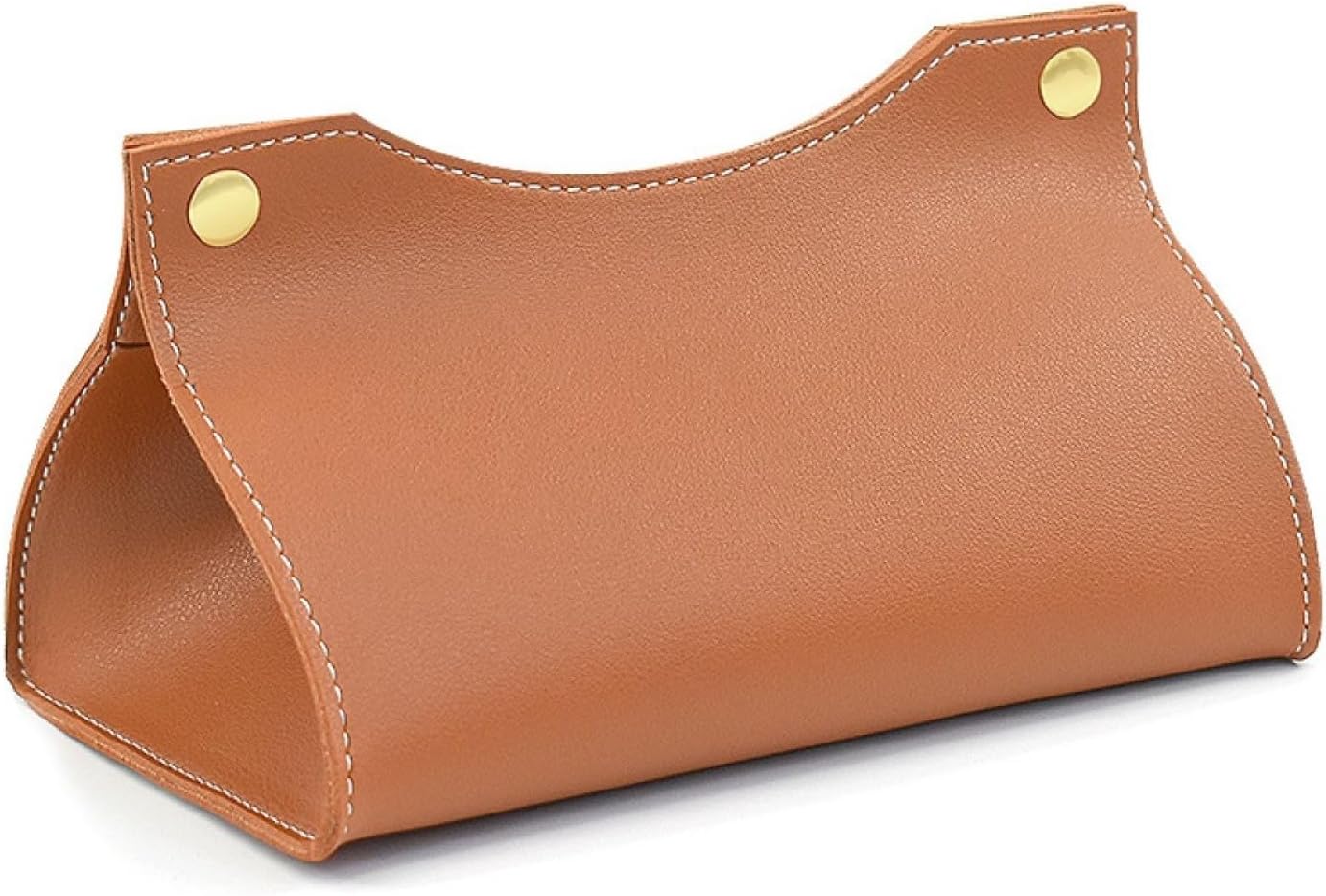 Pudełko na chusteczki skórzane, dozownik chusteczek, pudełko na chusteczki w stylu nordyckim, składane pudełko na chusteczki do domu (brązowe)