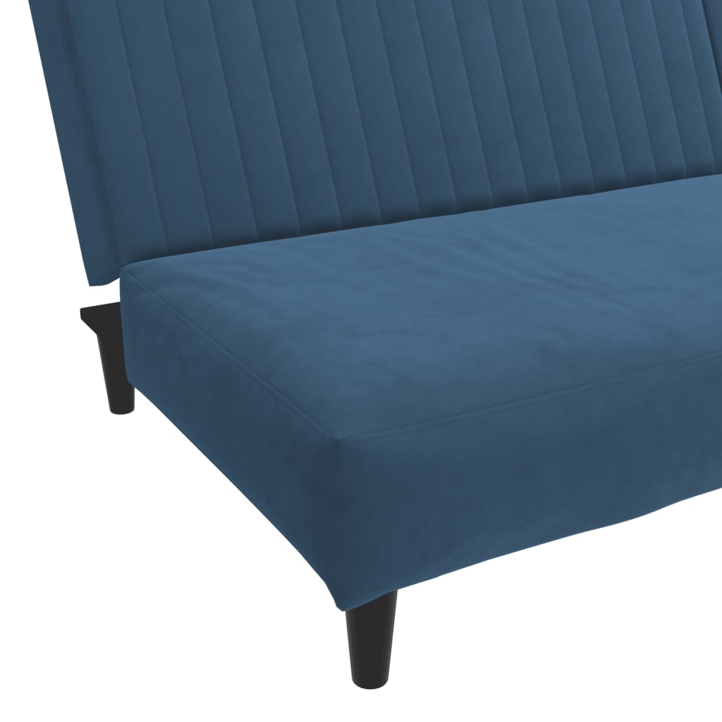 Canapé-lit | Lit simple | Canapé convertible à 2 places Bleu Velours CFW69575 - 9