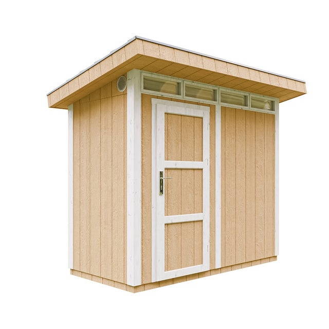 Abri de Jardin 3m2 à base de bois en panneaux LP SmartSide, avec sol et tuiles bitumineuses L161xL293xH239 cm - Timbela M901- HARVEST HONEY