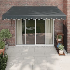 Tenda Parasole Parasole Da Fissare A Muro Telaio In Acciaio A Scomparsa 300 X 120 Cm Grigio 03 0001107 87296206