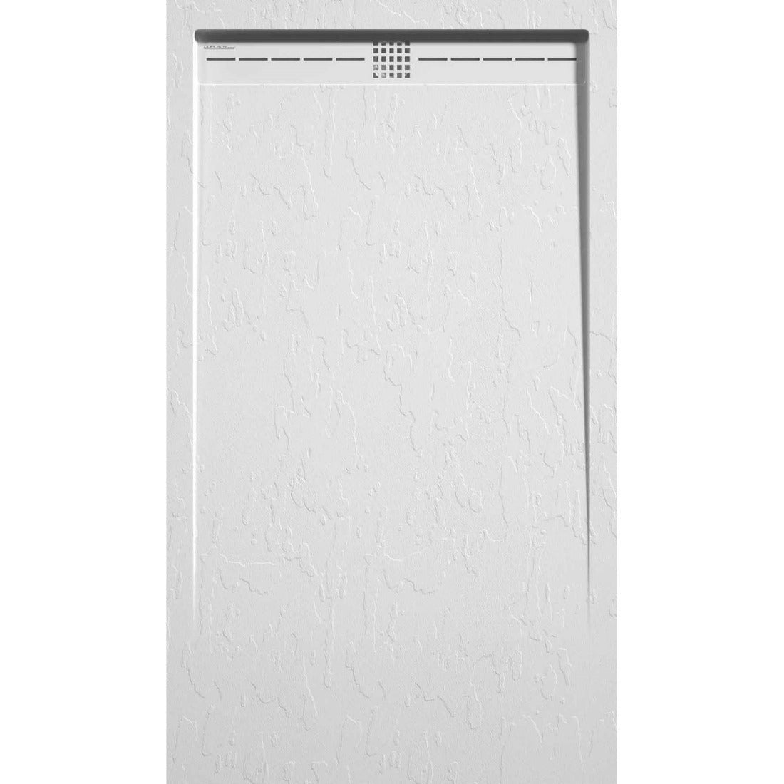 Receveur De Douche 80x130cm Blanc Effet Pierre Résine - Sans Bonde, Réductible, Neuf