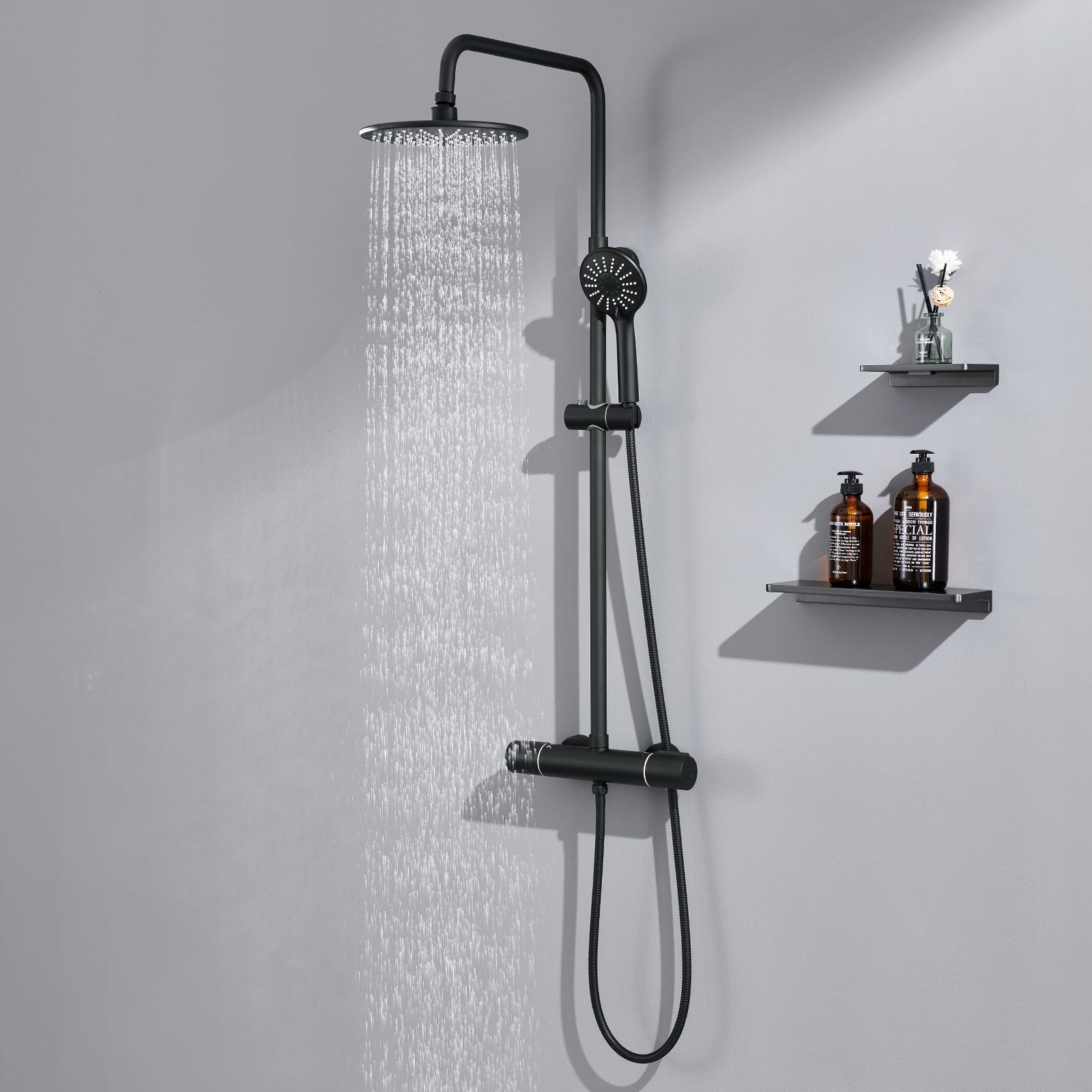 Görbach Colonne de Douche avec Mitigeur Thermostatique, Acier inoxydable Système de Douche avec Robinetterie, Pommeau de Douche,Chromée35*25 | Leroy Merlin Görbach Colonne de Douche avec Mitigeur Thermostatique, Acier inoxydable Système de Douche avec Robinetterie, Pommeau de Douche,Chromée35*25 | Leroy Merlin