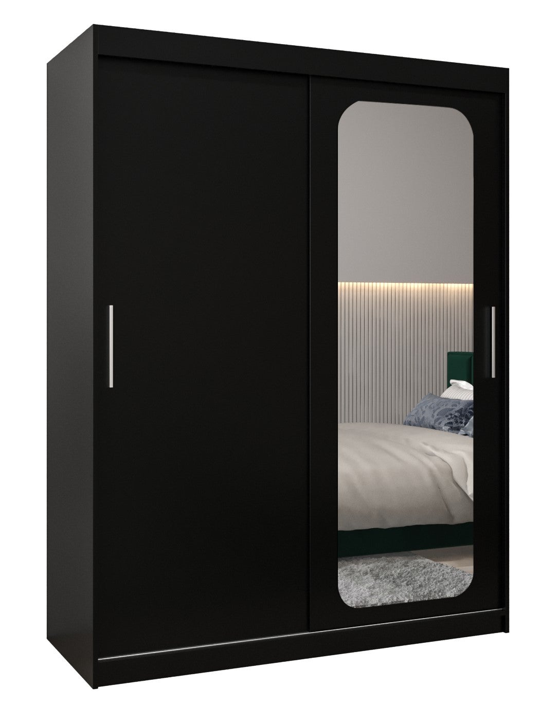 Szafa przesuwna garderoba PROMO T2 150 x 62 x 200 cm Czarny - Abiks Meble