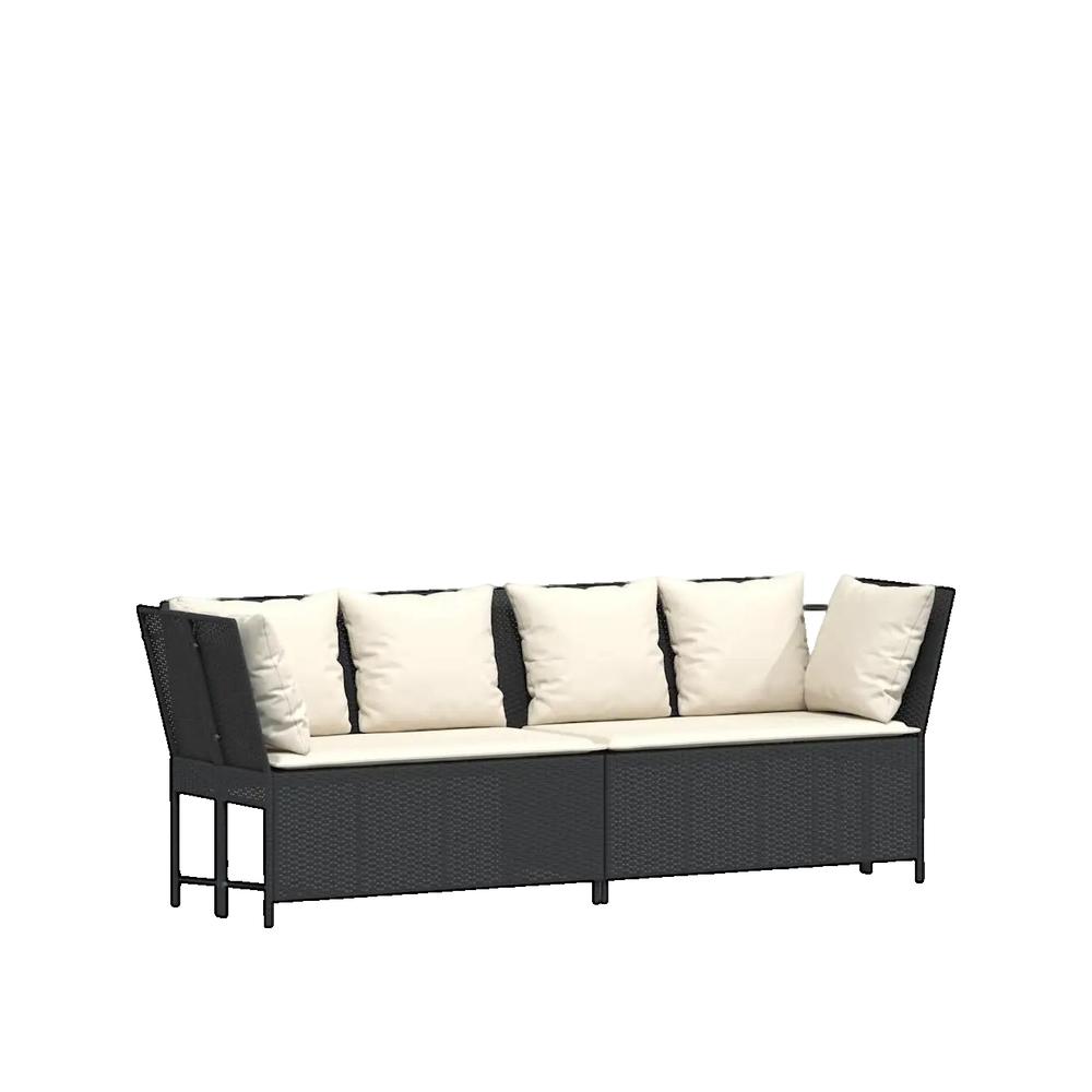 Sofa ogrodowy vidaXL Modułowy rattan syntetyczny z grubymi poduszkami