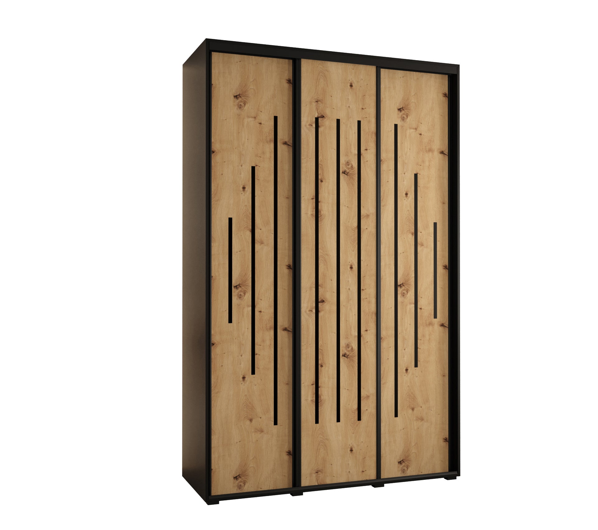 Szafa przesuwna wysoka Davos 12 150 x 45 x 235,2 cm czarny + artisan + u. czarny - Abiks Meble