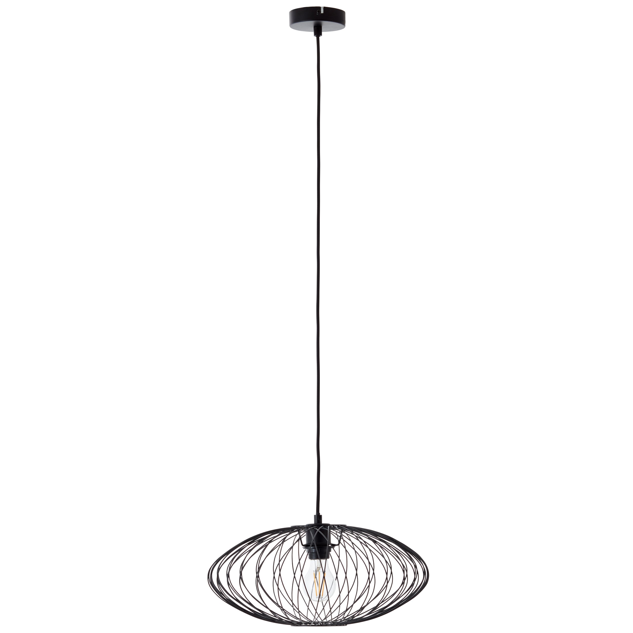 Brilliant Lampa wisząca Norden 40cm czarny matowy metal/szkło 1x A60, E27, 40W - 2