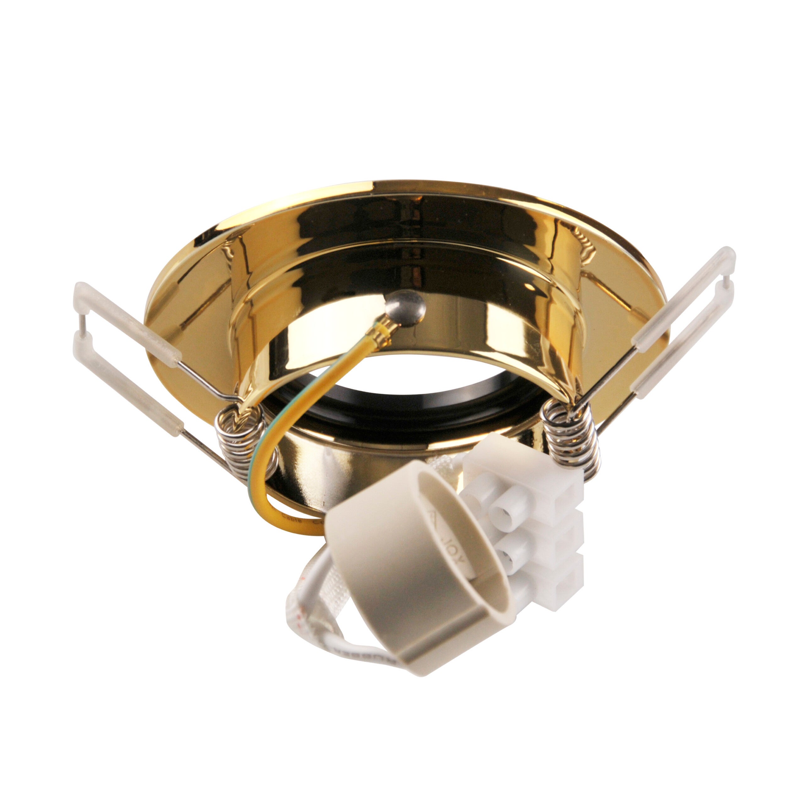 Oprawa sufitowa wpuszczana podtynkowa Febe złoty połysk + czarny satyna 1xGU10x8W okrągła IP20 wym: 2,5 x 8 x 8 cm aluminium Polux - 5