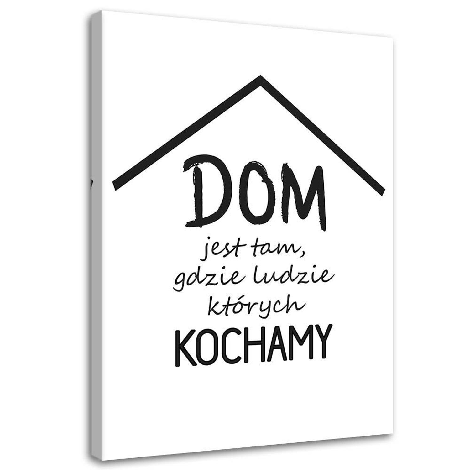 Obraz na płótnie, Dom z napisami 80x120