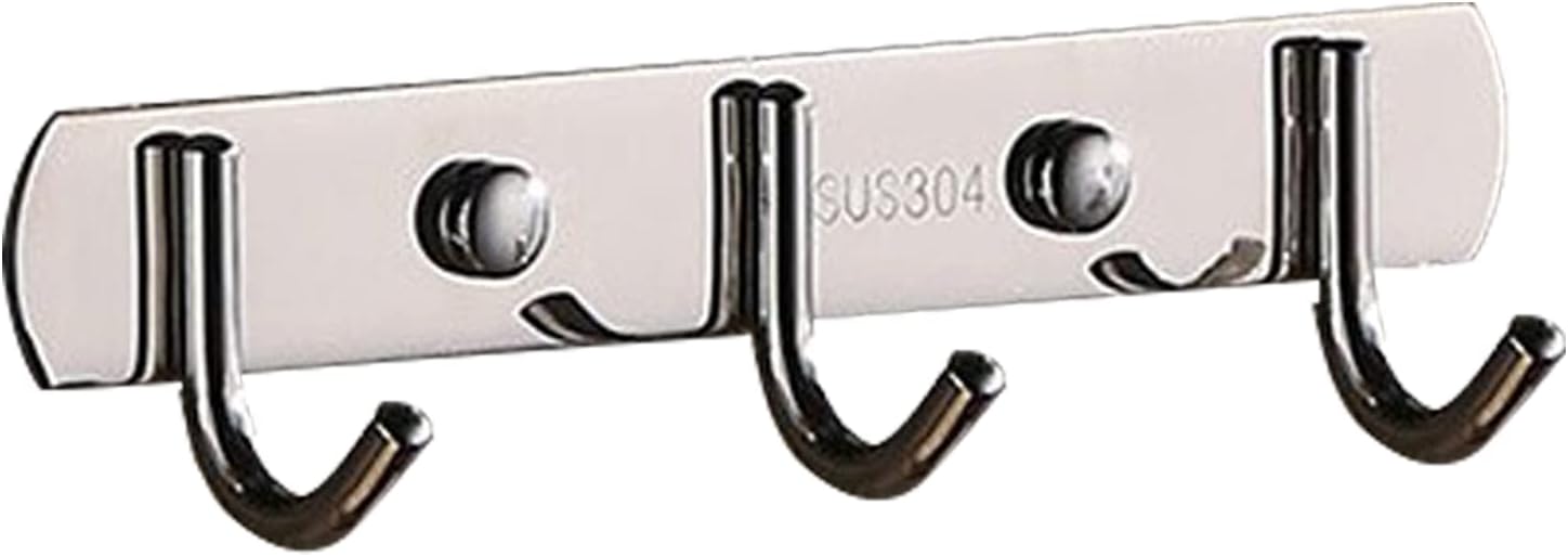 Ganci Appendiabiti Da Bagno In Acciaio Cromato - Set Da 3 Con Viti, Ideali Per Asciugamani E Accappatoi - Foto 5