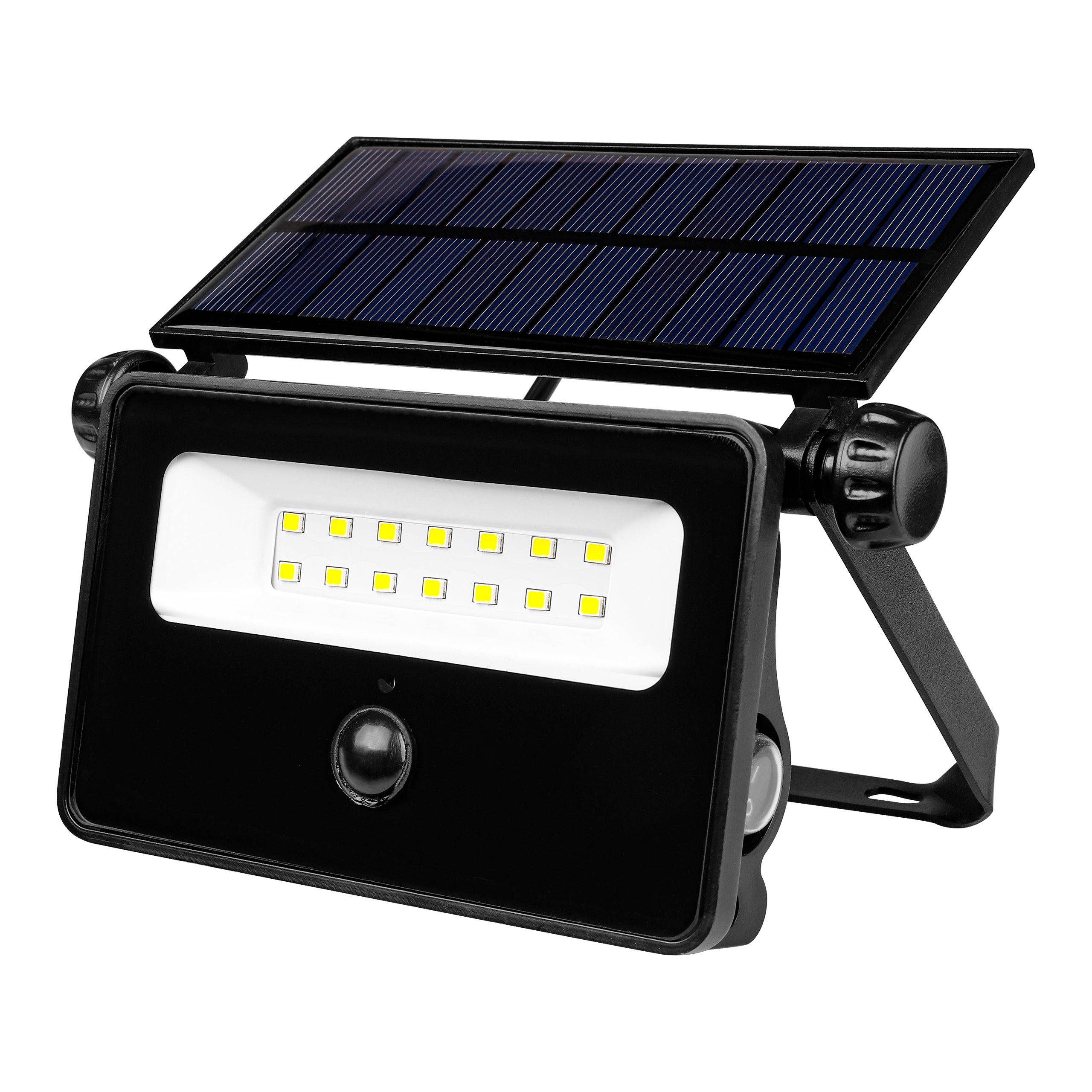 Naświetlacz solarny LED SMD Polos z czujnikiem ruchu i zmierzchu 30W IP54 neutralna biel 4500K lampa halogen czarny MasterLED