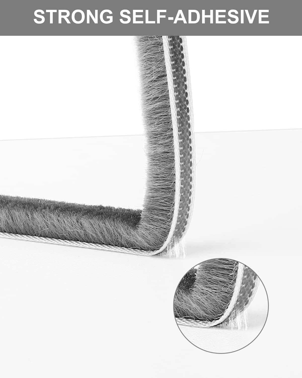 Joint Fenetre Isolation, Joint Porte, Joint Porte Entree, 5 m (L) x 9 mm (l) x 9 mm (T) Bande d'étanchéité à brosse auto-adhésive Arrêt d'air - 5