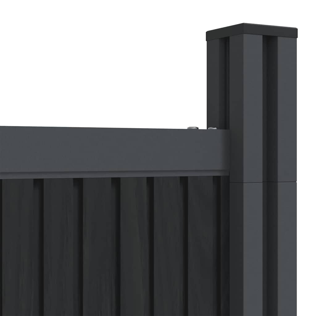 Panneau de clôture gris 872 x 186 cm WPC - 8
