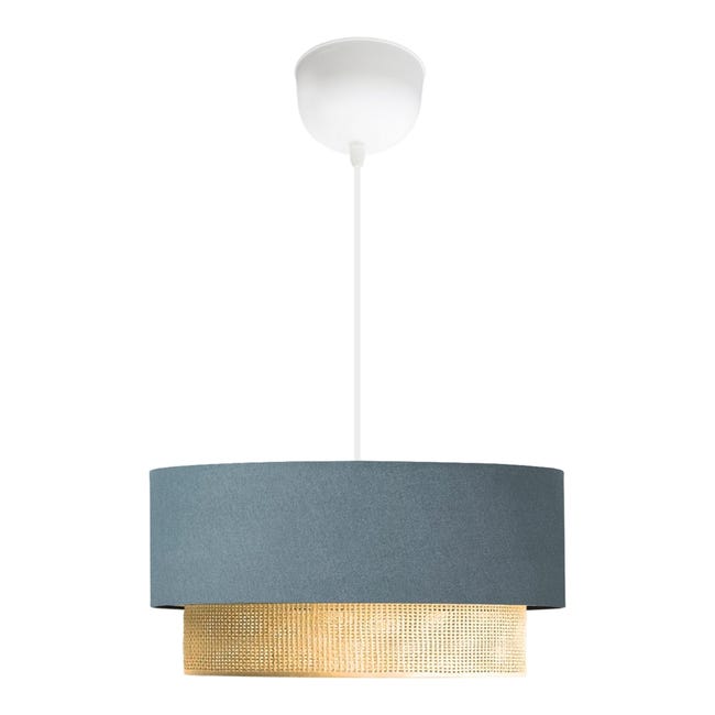 Lampada a Sospensione Lopar con Doppio Paralume in Tessuto - Vari Colori lux.pro Lampada a Sospensione Lopar con Doppio Paralume in Tessuto - Vari Colori lux.pro