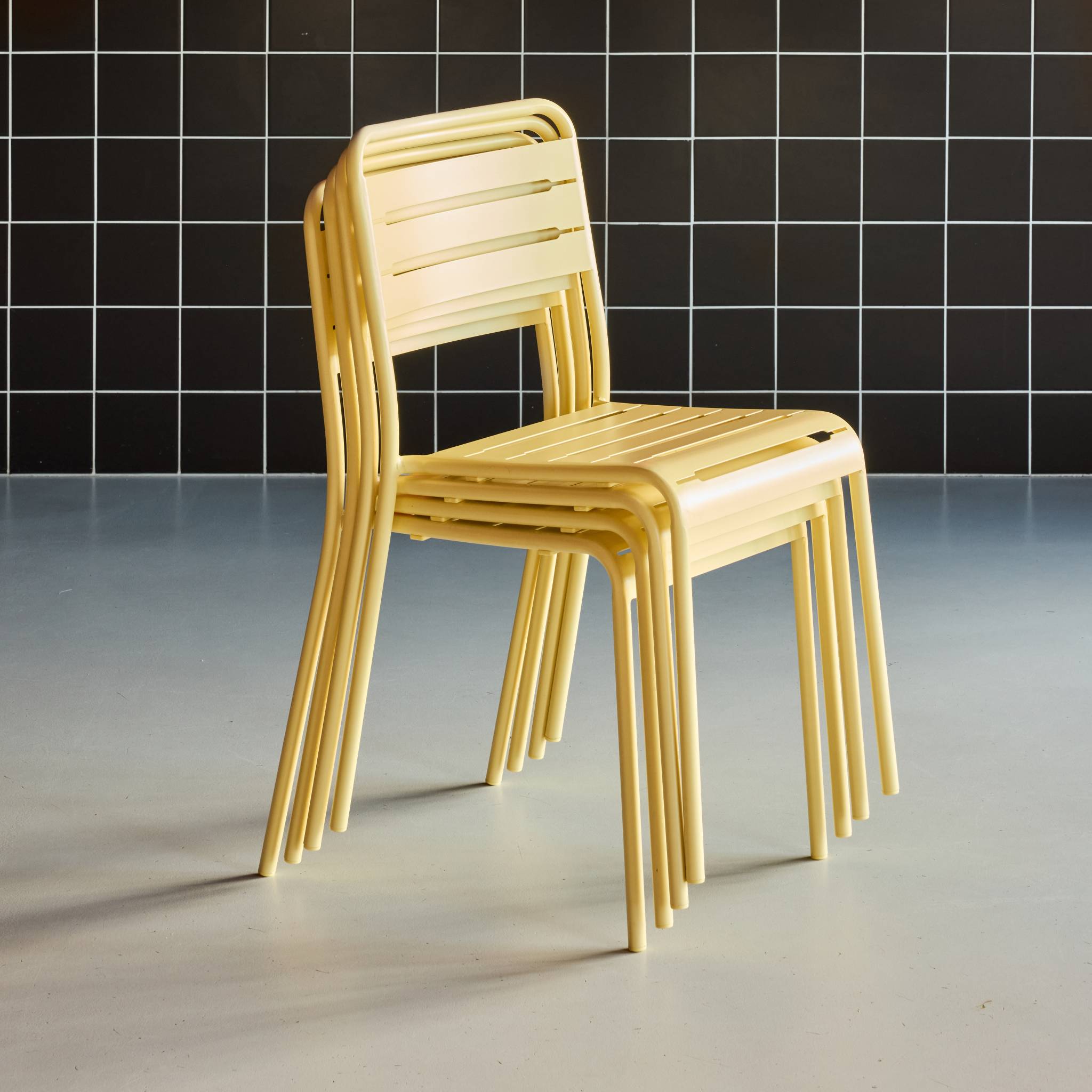 Chaise de jardin sans coussin Amelia en Acier Jaune - 4