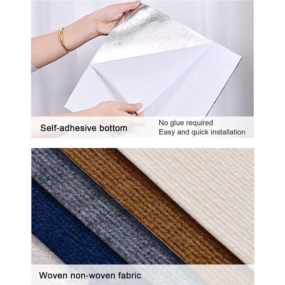 10 piezas, losetas de alfombra autoadhesivas, pisos DlY antideslizantes y fáciles de instalar para uso doméstico y comercial - 5