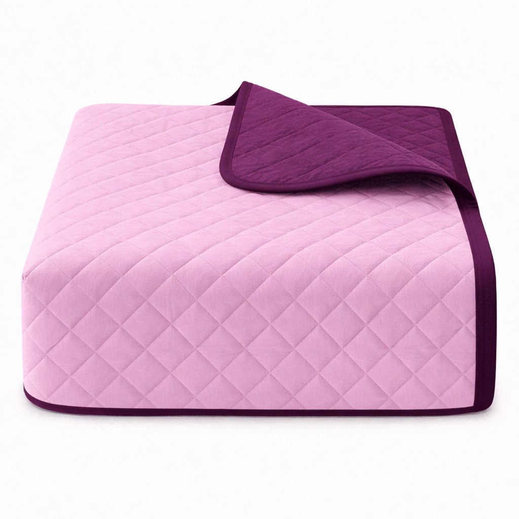 Colcha Bicolor Reversible Salmón/Berenjena Cama 180cm Donegal Collections - 4