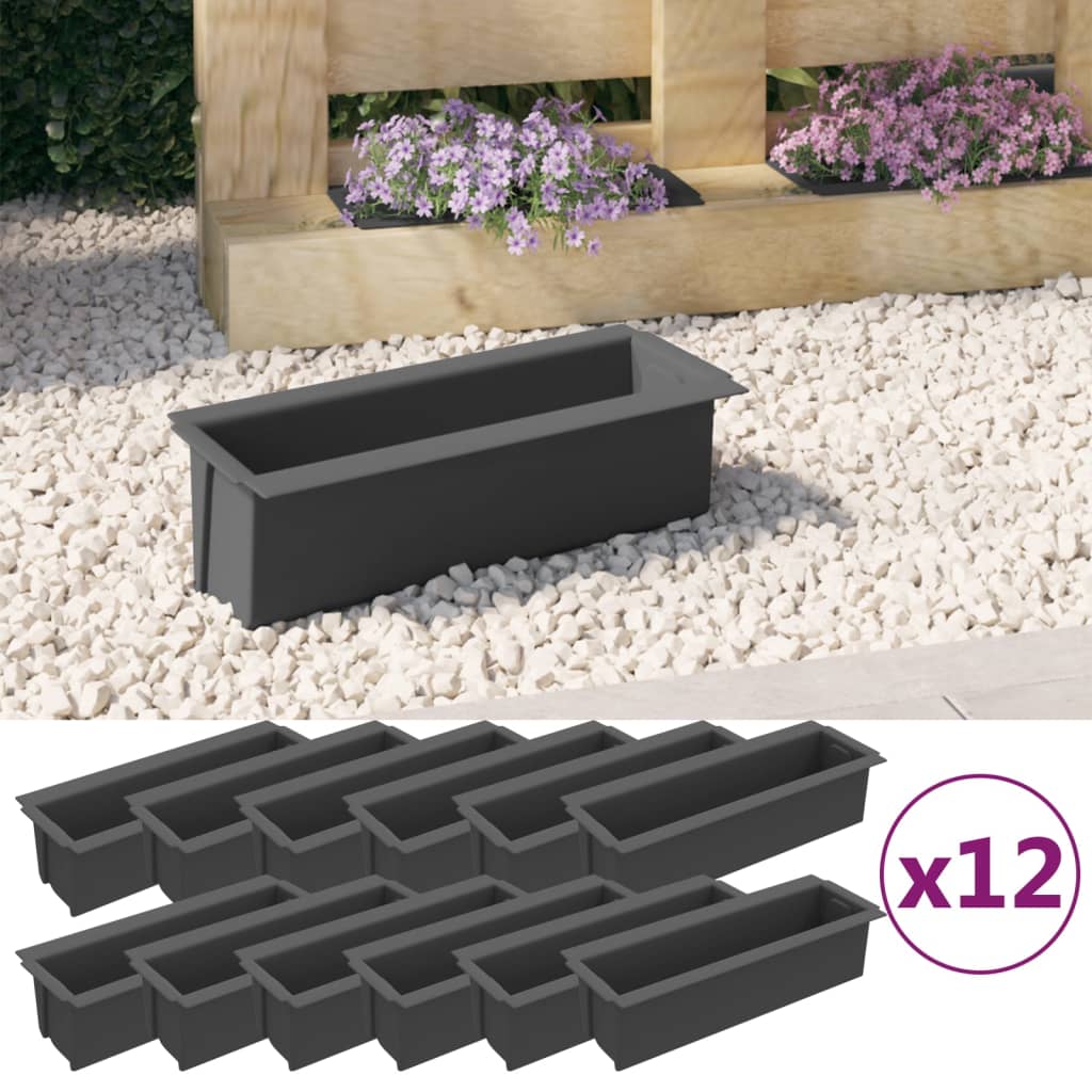 Geli Easy - Vaso per piante Europallet, antracite, 18 x 14 cm