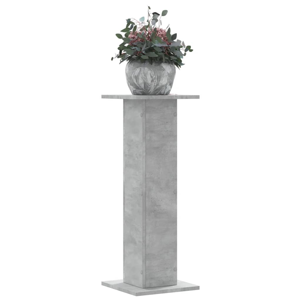 Supports pour plantes 2 pcs gris béton bois d'ingénierie - 3