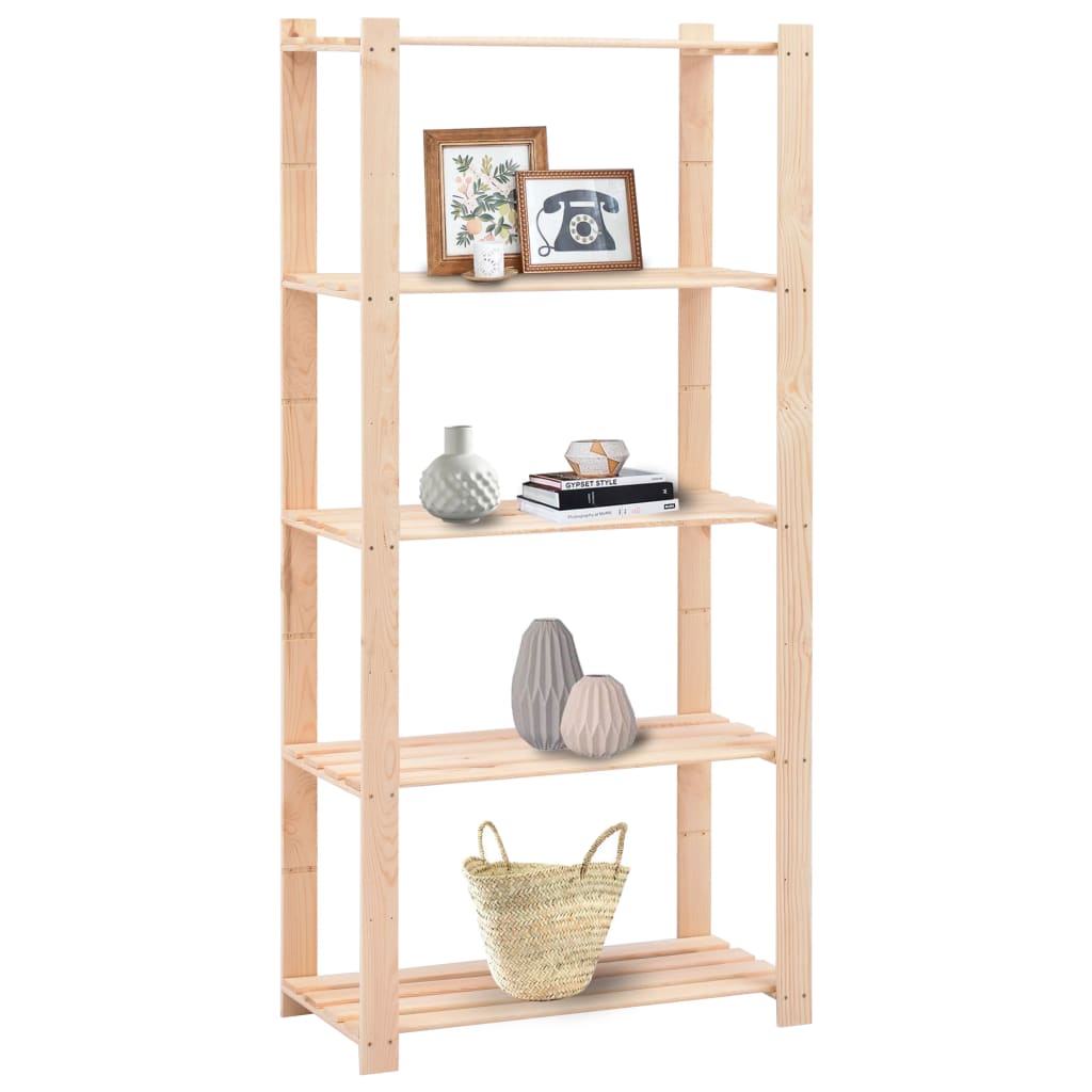 vidaXL Étagère de stockage 5 niveaux 80x38x170 cm Pin solide 250 kg - 2
