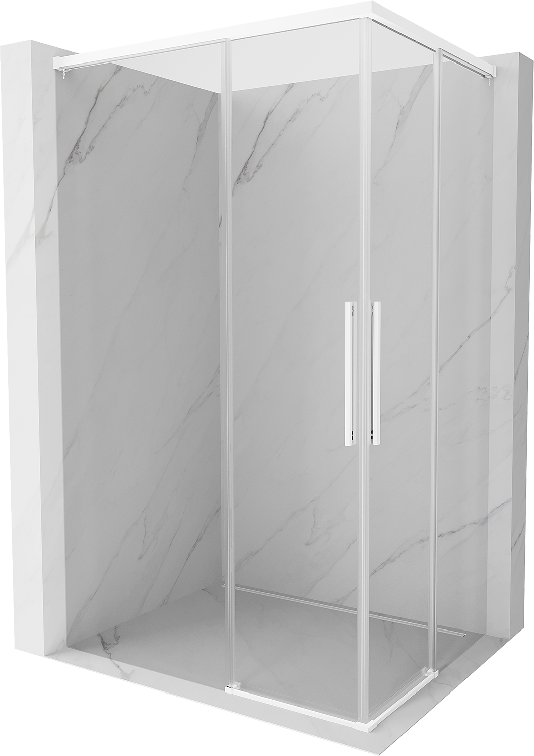 Mexen Rox Duo kabina prysznicowa rozsuwana 90 x 85 cm, transparent, biała - 8C2D-090-085-20-00