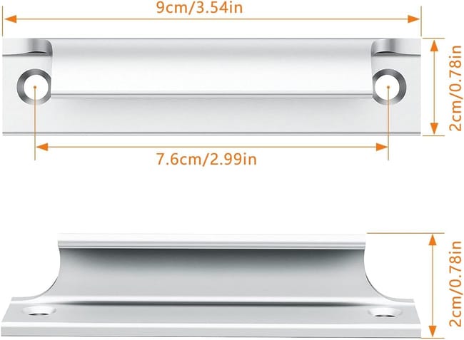 Maniglie Per Porte Balcone - 2 Pezzi In Lega Alluminio - Per Esterni E Interni Con Viti - Foto 9