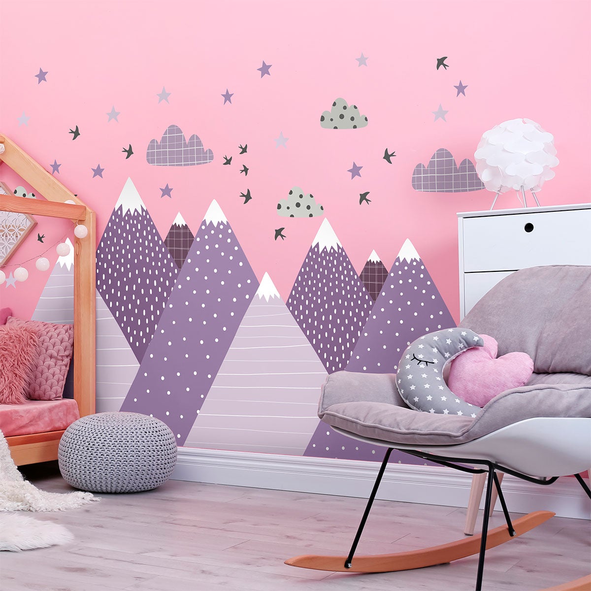 Vinilo niño escandinavo de montaña manoka - adhesivo de pared - revestimiento sticker mural decorativo - 90x135cm - 3