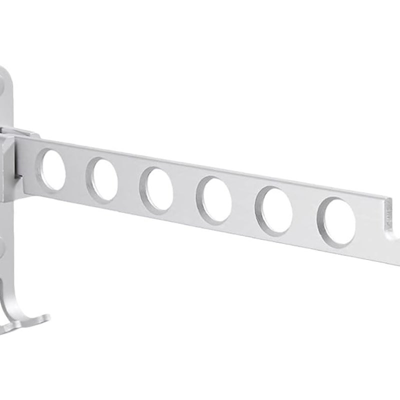 Suszarka do ubrań montowana na ścianie, obrotowa o 90°, składana, ścienna, 6 otworów, srebrna