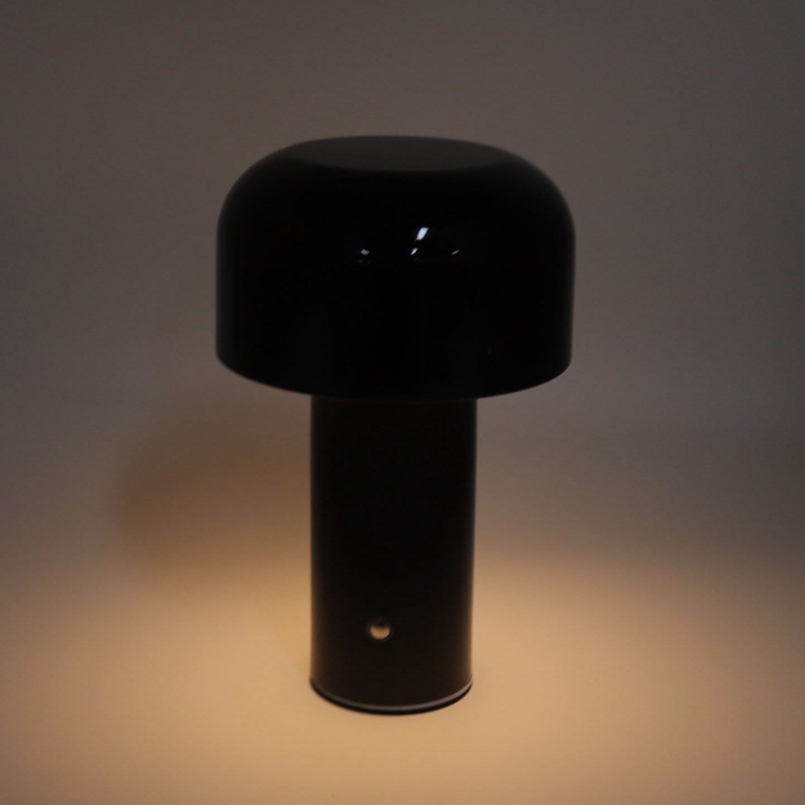 Lampa grzybek, dekoracyjna lampka nocna, lampa stołowa, lampka na szafkę nocną, trzy kolory, ładowalna (czarna)