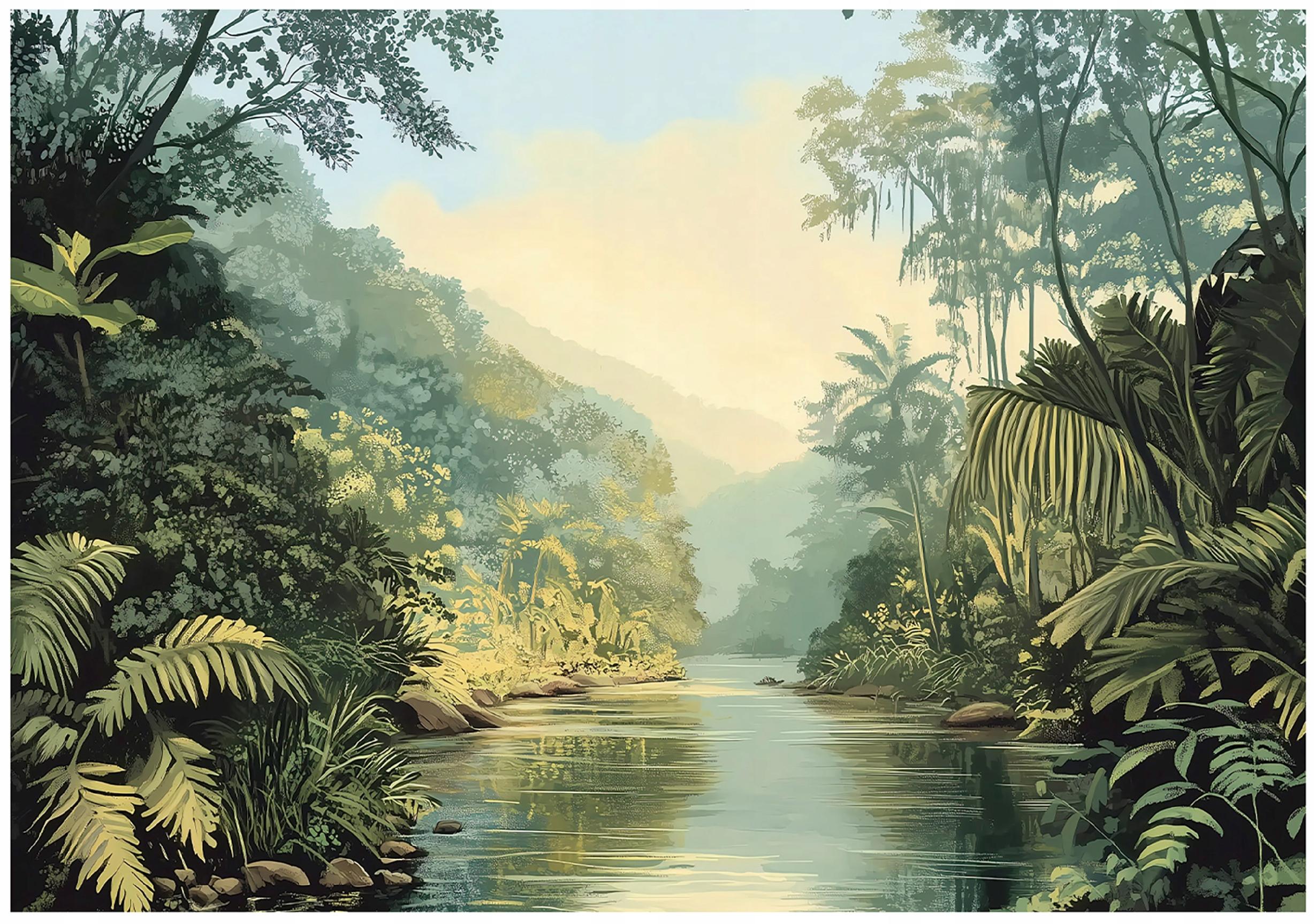 Fototapeta Dżungla 3D Krajobraz Natura 400x280 cm Tapeta Do Sypialni Salonu Kuchni Na Flizelinie