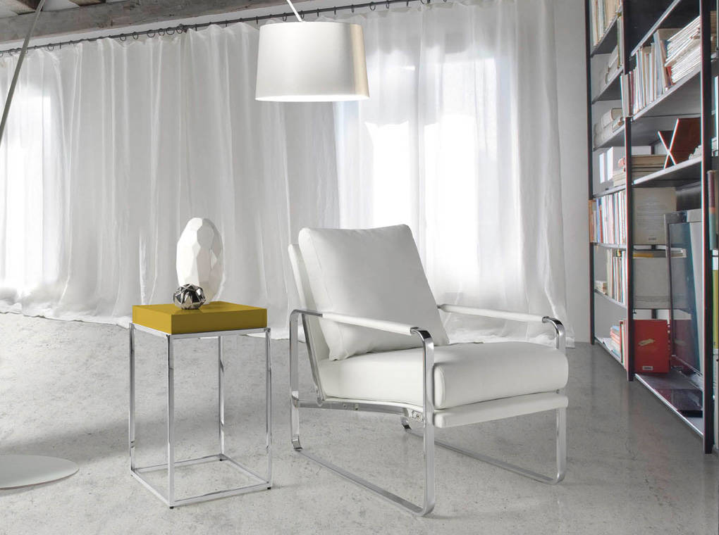ANGEL CERDA Fauteuil en similicuir blanc - 3
