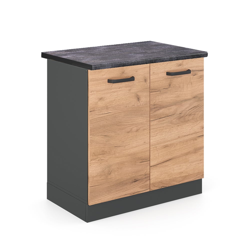 Vicco Szafka pod zlew R-Line, Złoty dąb energetyczny, 80 cm , BP Antracyt