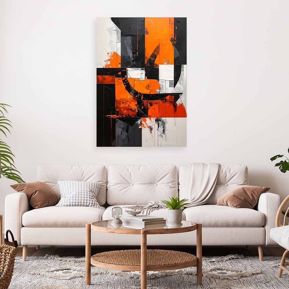 Obraz do salonu biura kuchni, Abstrakcyjne kształty pomarańczowy 40x60 - 2