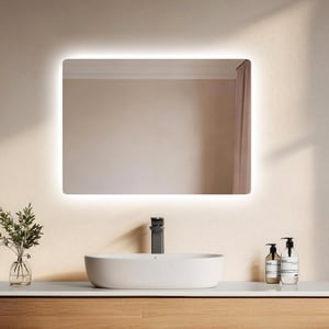 Miroir de Salle de Bain asymétrique (94x64cm) LED Lumineux Miroir avec