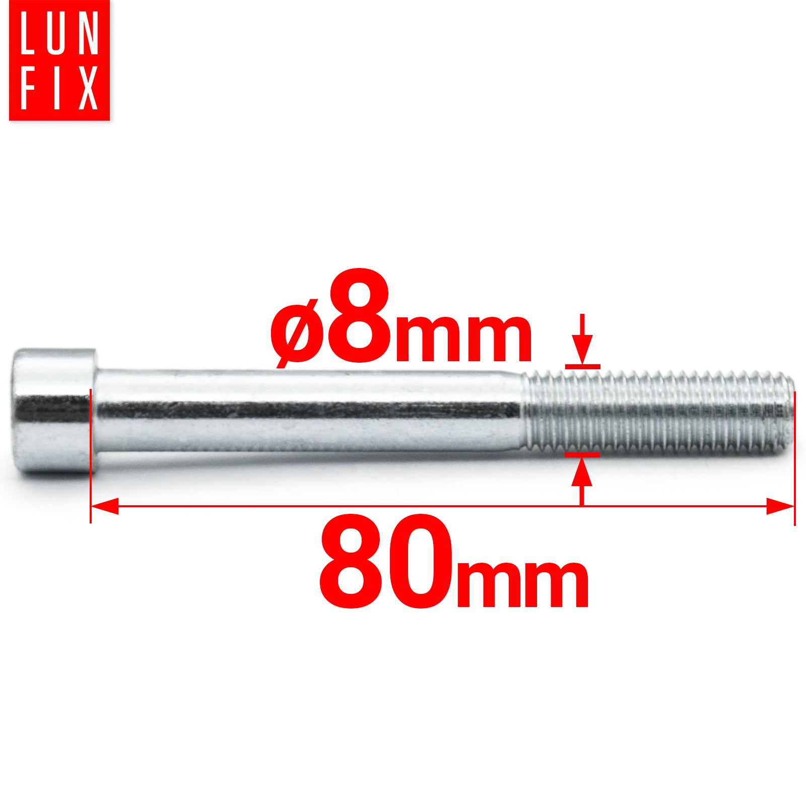 Śruba imbusowa DIN 912 M8 80 mm kl. 8.8 1kg
