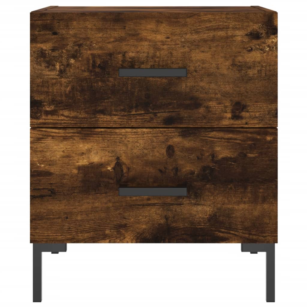 Table de chevet chêne fumé 40x35x47,5 cm bois d’ingénierie - 5