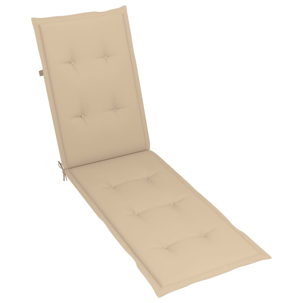 Chaise de terrasse avec repose-pied et coussin Acacia solide vidaXL - 6