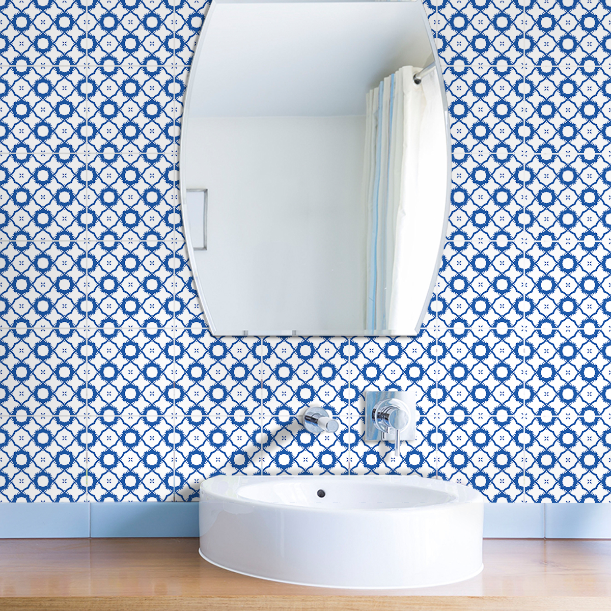 30 vinilos baldosas de cemento étnico chimalli - adhesivo de pared - revestimiento sticker mural decorativo - 30stickers20x20cm