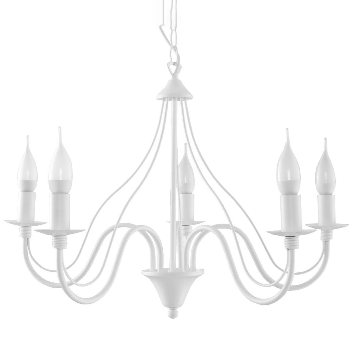 Lampa wisząca Minerwa biała 5xE14x12W wym: 80 x 60 x 60 cm metal Sollux Lighting