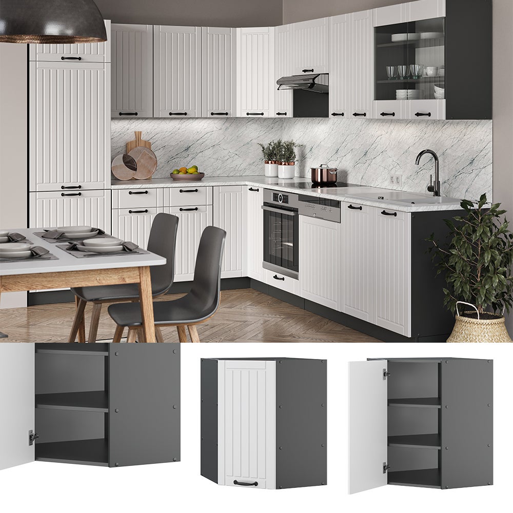 Vicco Elément haut de cuisine Fame-Line, Blanc campagne, 57cm - 2