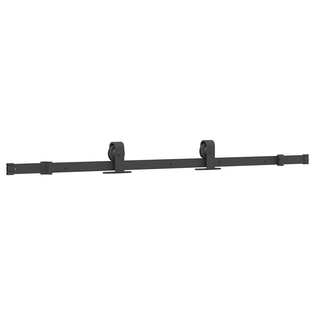 Puerta corredera con herrajes negro 76x205 cm vidrio templado vidaXL - 5