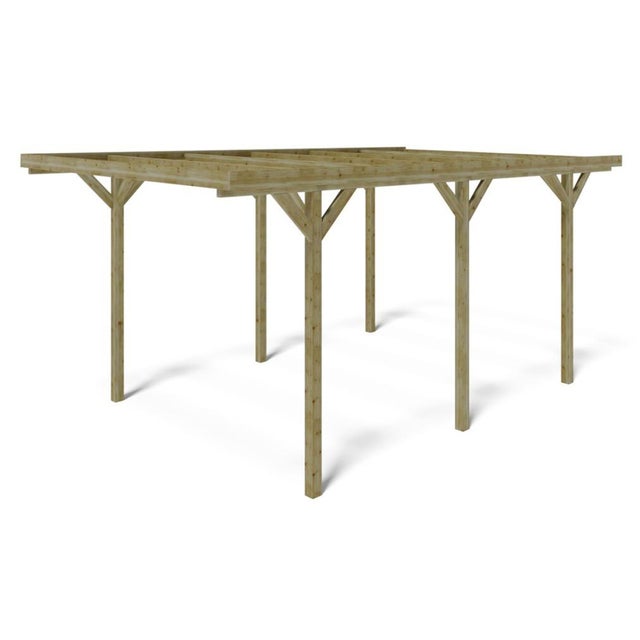 Tettoia posto auto coperto in legno 3.04x5.12 m - 15.57 m2 - CAR16 - ALTANKA