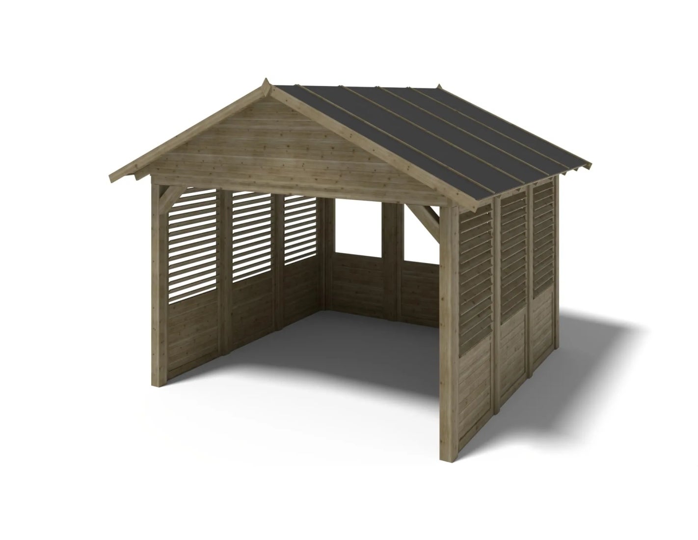 Altana ogrodowa wiata ALTANKA 4,04x4,04 m z panelami, drewniana, impregnowana, ALT128, 1szt.